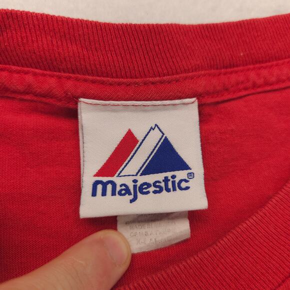 Majestic Cincinnati Reds Short Sleeve Graphic Football T Shirt Mens Size XL Red - Picture 3 of 9